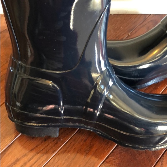 Hunter Tall Gloss Adjustable Navy Boots - Picture 7 of 8